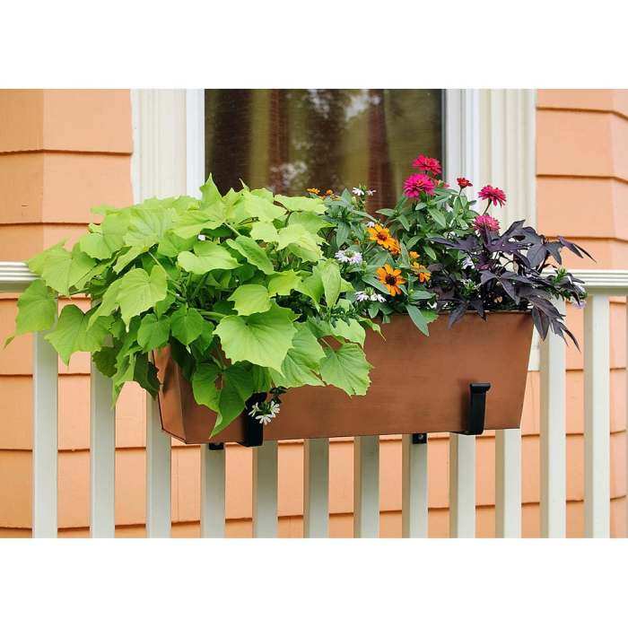 Achla Plain Copper Flower Box Wall Mount Kit